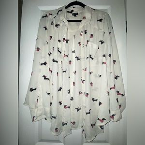 Torrid Dachshund Print Harper Blouse sz3